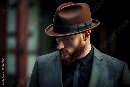 Trilby Hat - United Kingdom - Similar to a fedora but with a slightly narrower brim and a shorter crown (Generative AI)