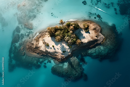 A Small Tropical Island Surrounded By Crystal Clear Waters