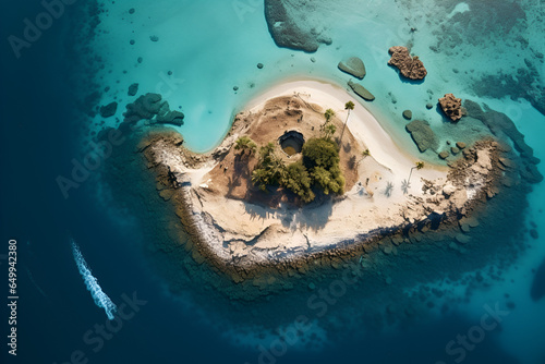 A Remote Desert Island with Dried Rockpool