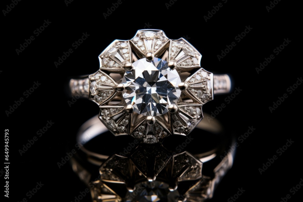 Sparkling Diamond ring single. Luxury love. Generate Ai Sparkling Diamond ring single. Luxury love. Generate Ai