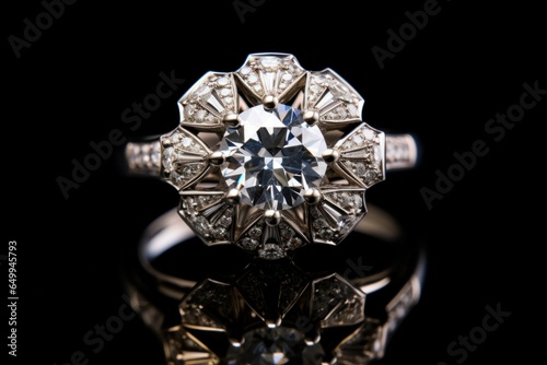Sparkling Diamond ring single. Luxury love. Generate Ai