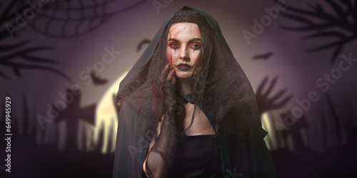 Portrait of young witch at ...