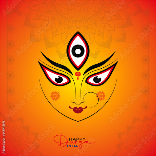 Bild auf Leinwand Happy Durga Puja Illustration Background Design
