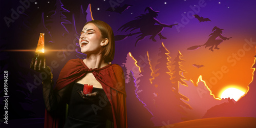Portrait of young witch wit...