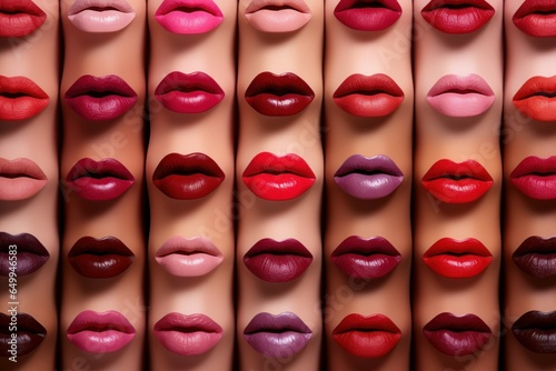Lustrous Different lips lipstick. Color matt. Generate Ai