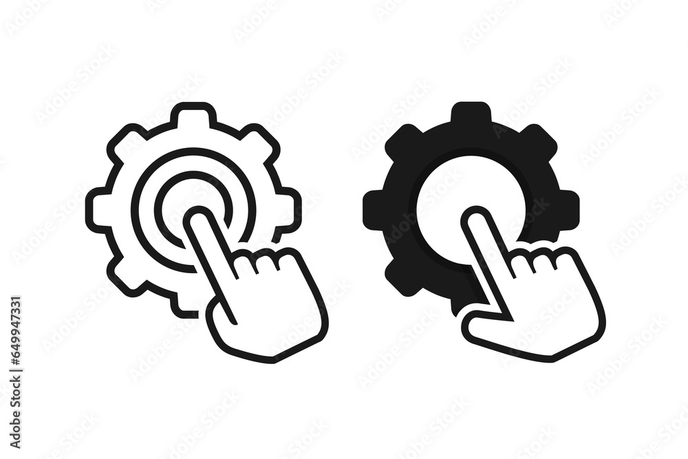 Click gear icon. Illustration vector - obrazy, fototapety, plakaty 