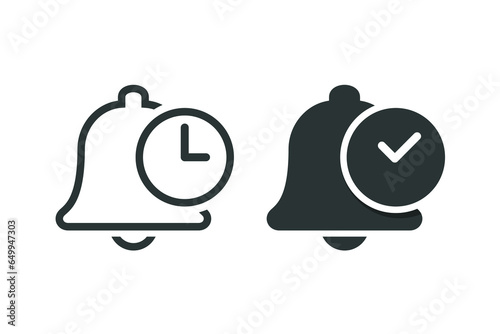 Bell time reminder icon. Illustration vector photo
