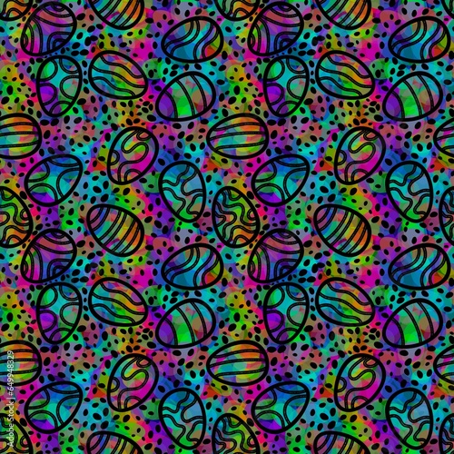 Easter eggs seamless pattern for wrapping paper and fabrics and kids clothes print and kitchen textiles 
