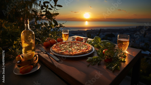 Margherita pizza is the most famous in the world, tomato, mozzarella and basil © EcoPim-studio