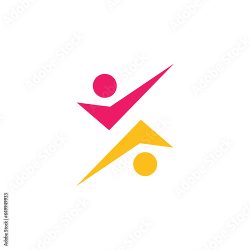 Team work logo design element vector with creative concept