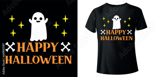Happy Halloween t-shirt design. Halloween t-shirt design costume creative Eye-catching high-quality design. Halloween vintage T shirt design