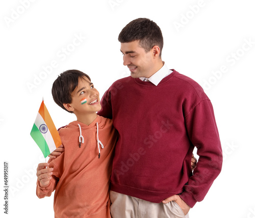 Little boy with his father ...