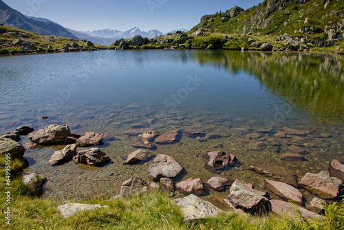 Lake of Pas de la Coche in Belledonne mountain range photo