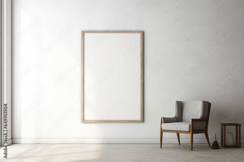 Frame mockup template for product display. Minimal design room for product display mockup. 3d illustration Frame mockup template for product display. Minimal design room for product display mockup. 3d illustration