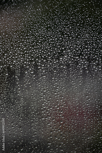 Rain droplets on transparent surface