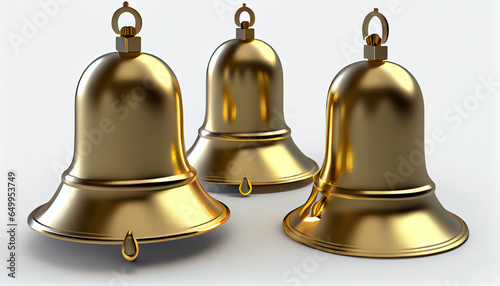 Bells isolated white background, Ai generated image