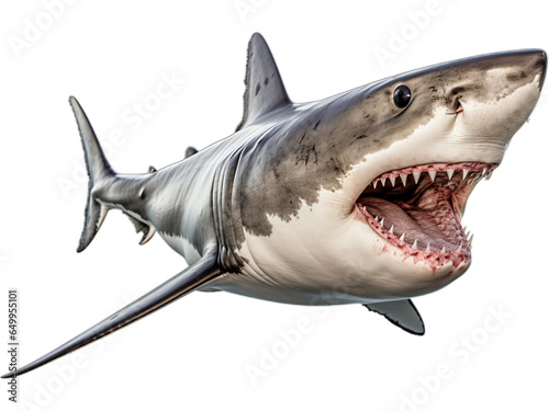 Great White Shark Close-up  Transparent Background