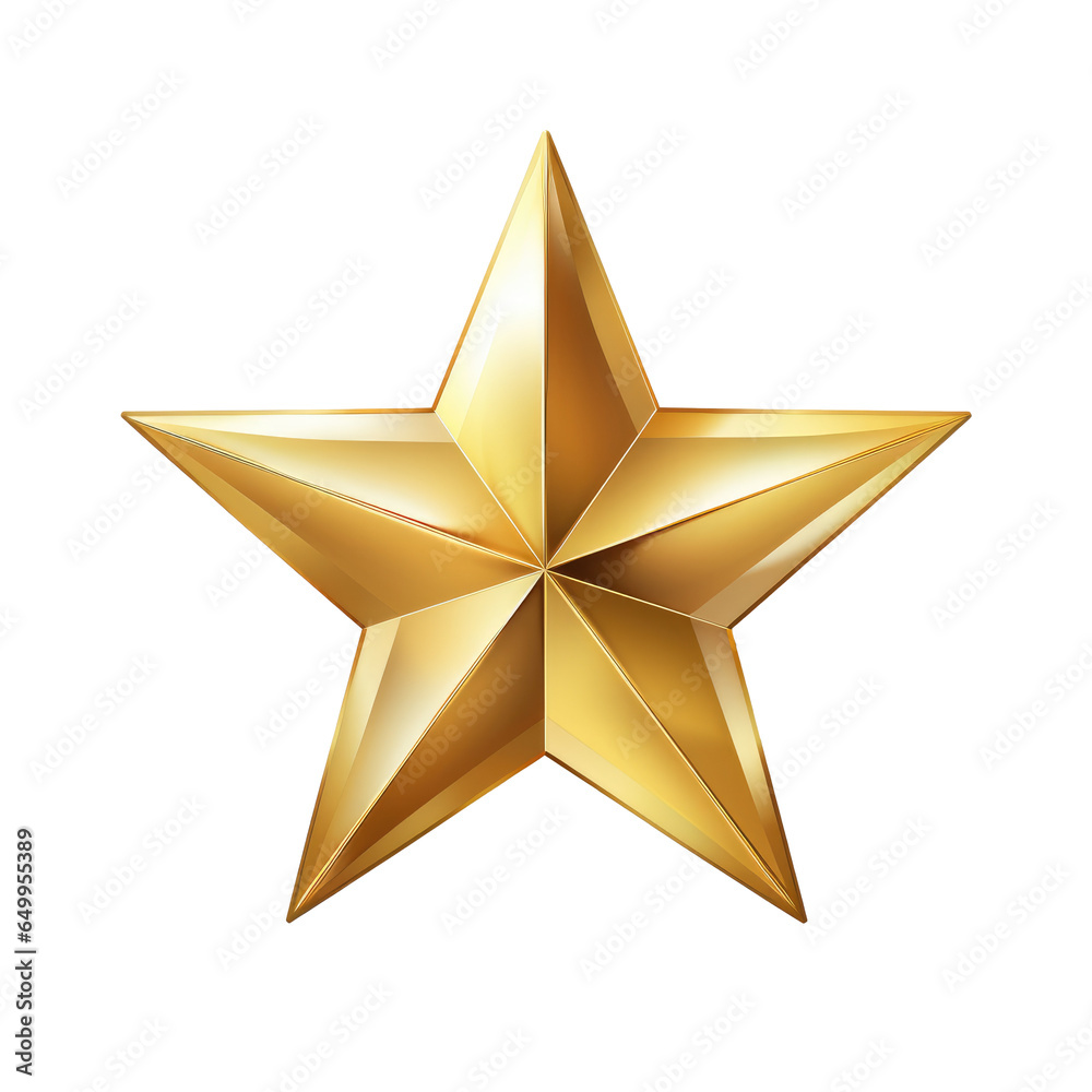 Gold star isolated on transparent background. Generative ai. Gold star isolated on transparent background. Generative ai.