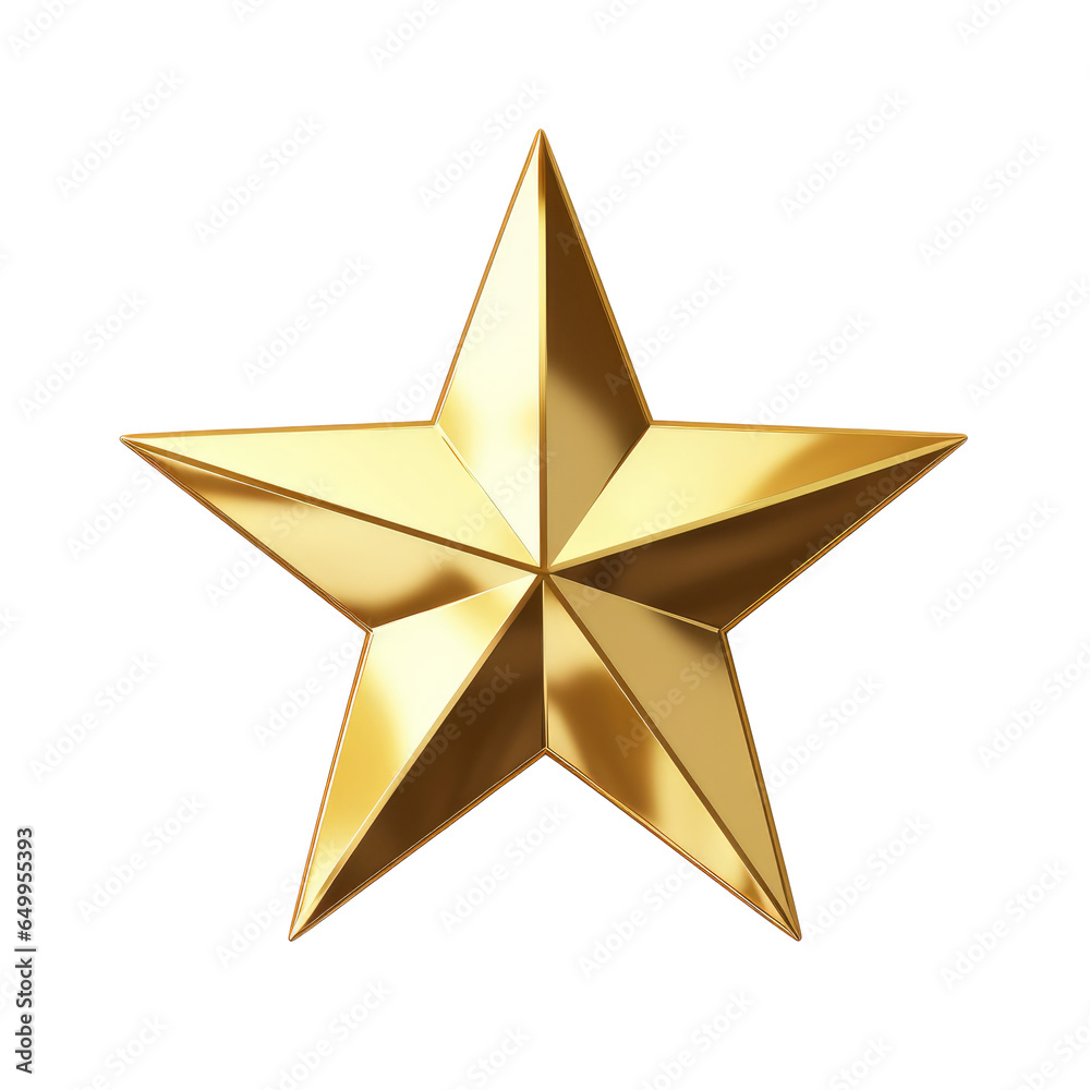 Fototapeta premium Gold star isolated on transparent background. Generative ai.
