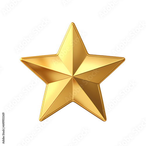Gold star isolated on transparent background. Generative ai.