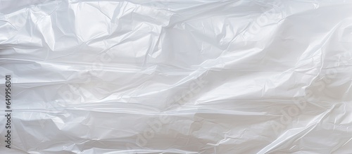 Close up of a textured plastic bag in white