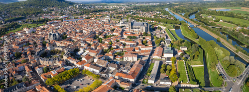 Aerial view around the old town of the city Toul in France photo