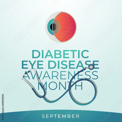 Diabetic Eye Disease Month vector design template good for celebration usage. diabetic eye vector illustration. flat design. vector eps 10.