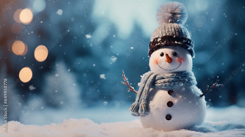 Winter Wonderland: Cheerful Snowman Wishes You a Happy New Year