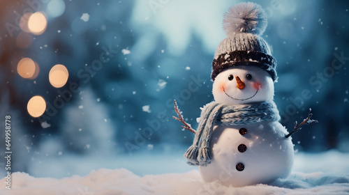 Winter Wonderland: Cheerful Snowman Wishes You a Happy New Year © Ash