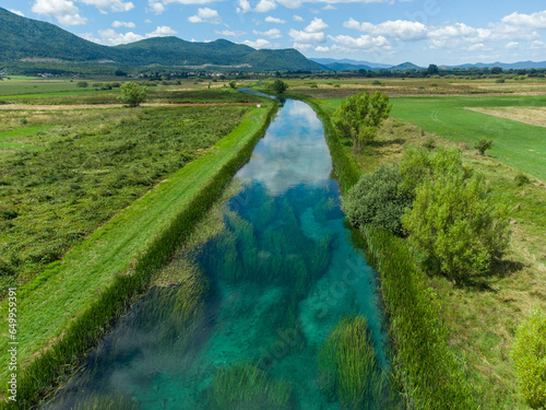 River Gacka in Lika county of Croatia from above photo