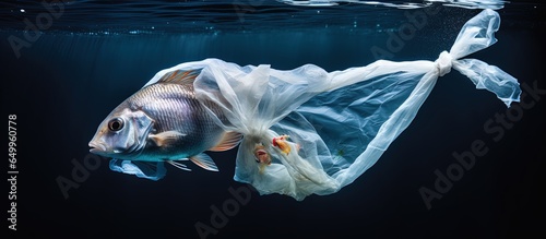Fish navigate through a sea of plastic pollution underscoring the environmental implications
