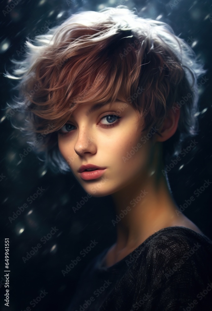 Fototapeta premium a woman with short hair