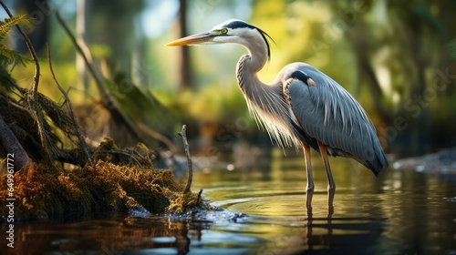 a bird standing in water