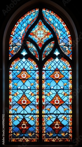 a stained glass window with flowers
