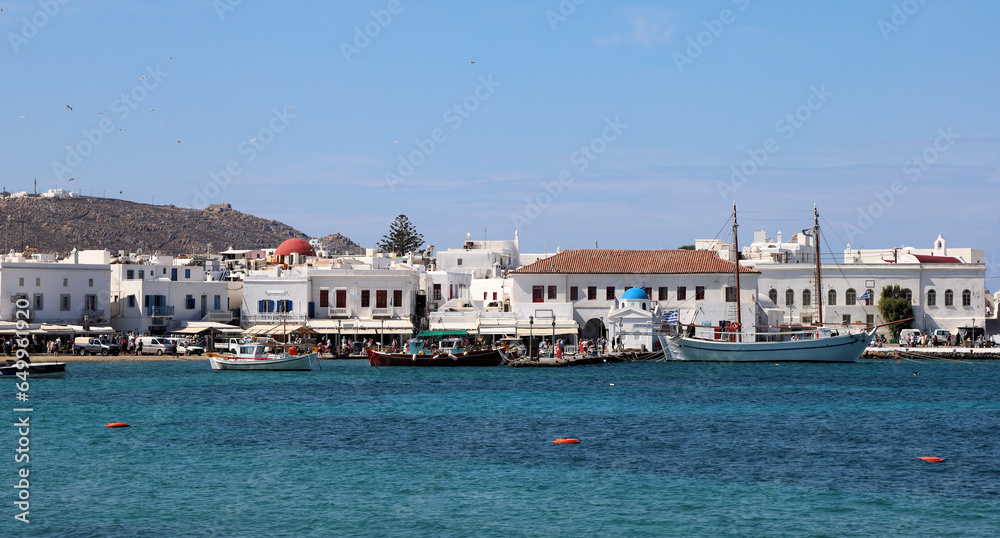 Mykonos, Greece - Looking towards the old port.