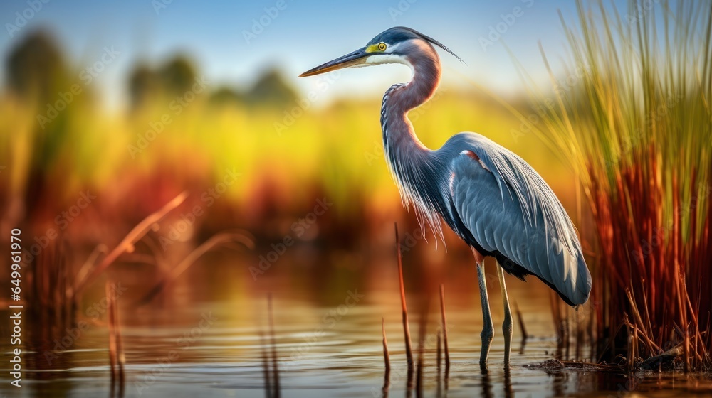 Obraz premium a bird standing in water
