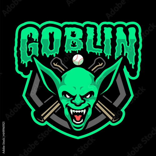 GOBLIN BASEBALL TEMPLATE MASCOT LOGO