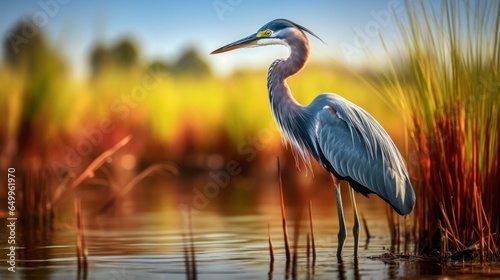 a bird standing in water