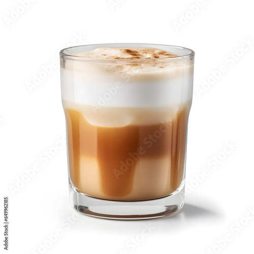 cortado latte isolated on white background