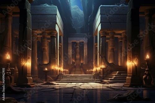 Imposing Explorer egyptian temple. Luxor ancient. Generate Ai photo