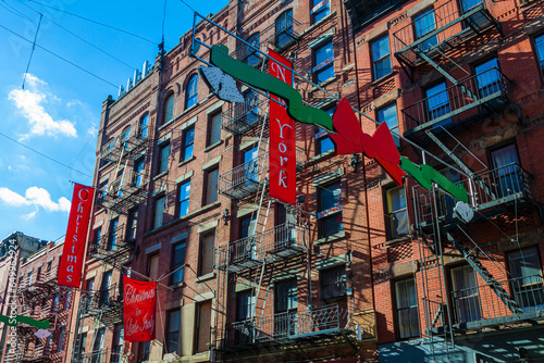 Christmas Decorations in Little Italy, New York, New York, USA photo