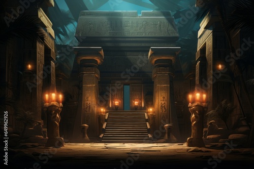 Explorer egyptian temple. Luxor ancient. Generate Ai