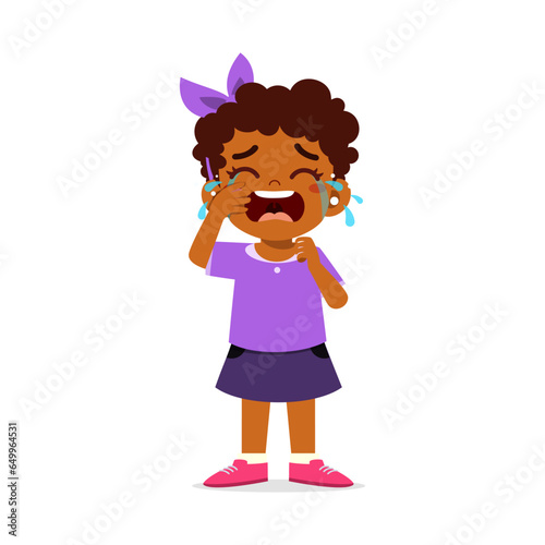 little kid cry so loud and feeling sad