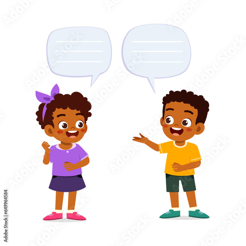little kid having discussion with friend