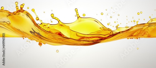 Splashing air bubbles in cooking oil on a white background
