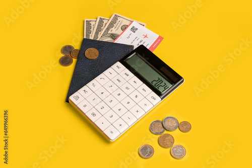 Calculator with number 2024...