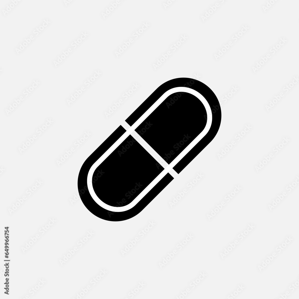 Capsule Icon. Medicine, Treatment Illness Symbol. Capsule Icon. Medicine, Treatment Illness Symbol.