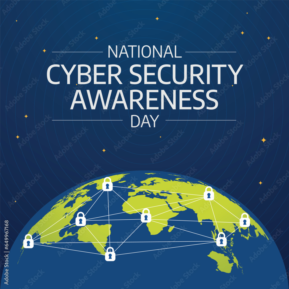 Flyers promoting National Cybersecurity Awareness Month or associated