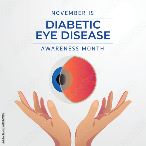 Flyers promoting Diabetic Eye Disease Month or associated events can feature vector pictures regarding the month-long event. design of a flyer, a celebration.
