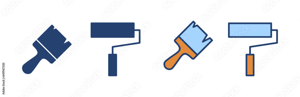 Paint icon vector. paint brush sign and symbol. paint roller icon vector Paint icon vector. paint brush sign and symbol. paint roller icon vector